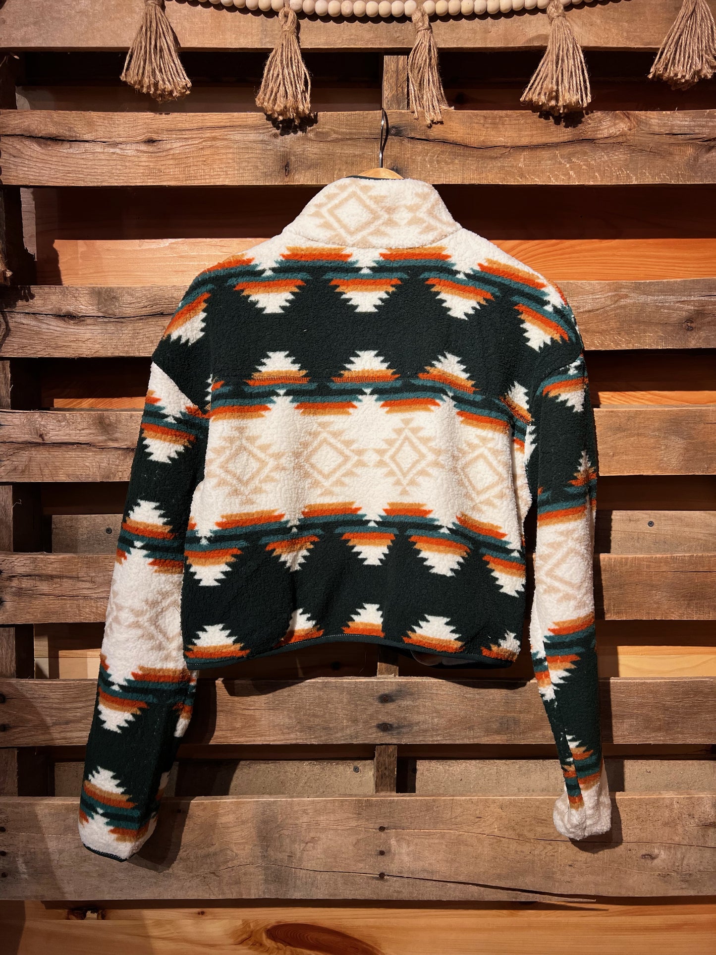 Boho Hippy Aztec Sherpa Zip Up