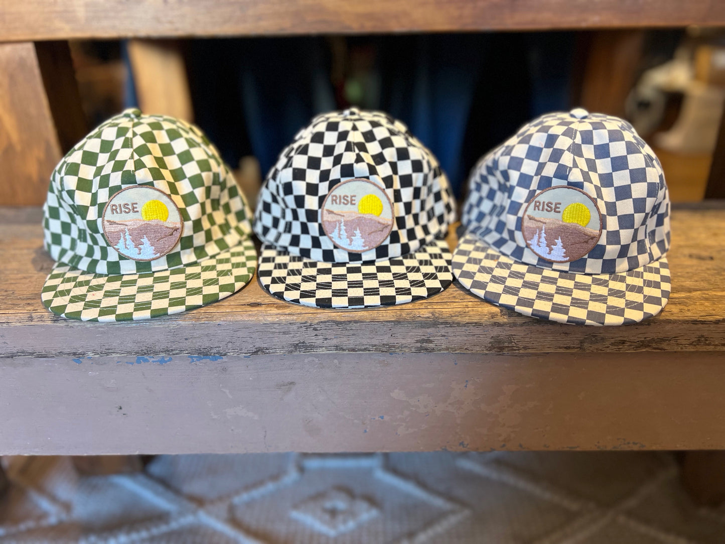 Hipster Checkered Flat Brim Patch Hat