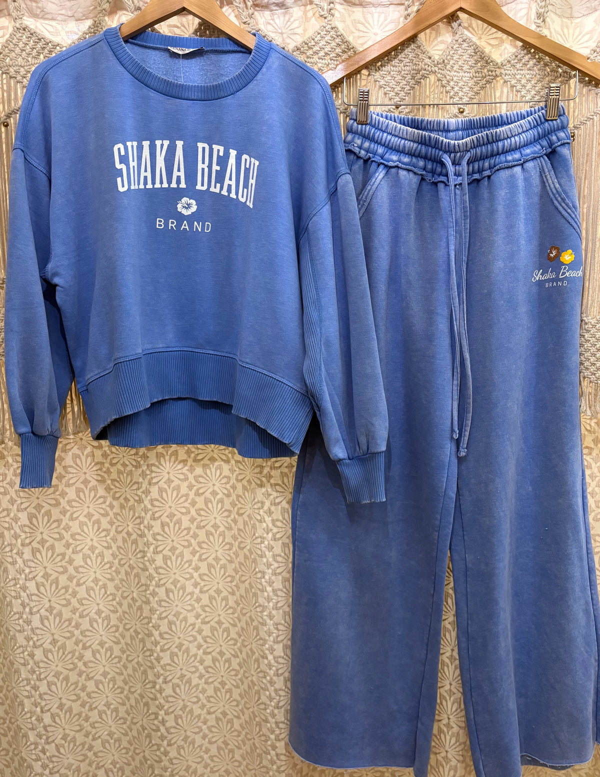 Shaka Beach Brand Logo Cozy Crewneck Sweatshirt