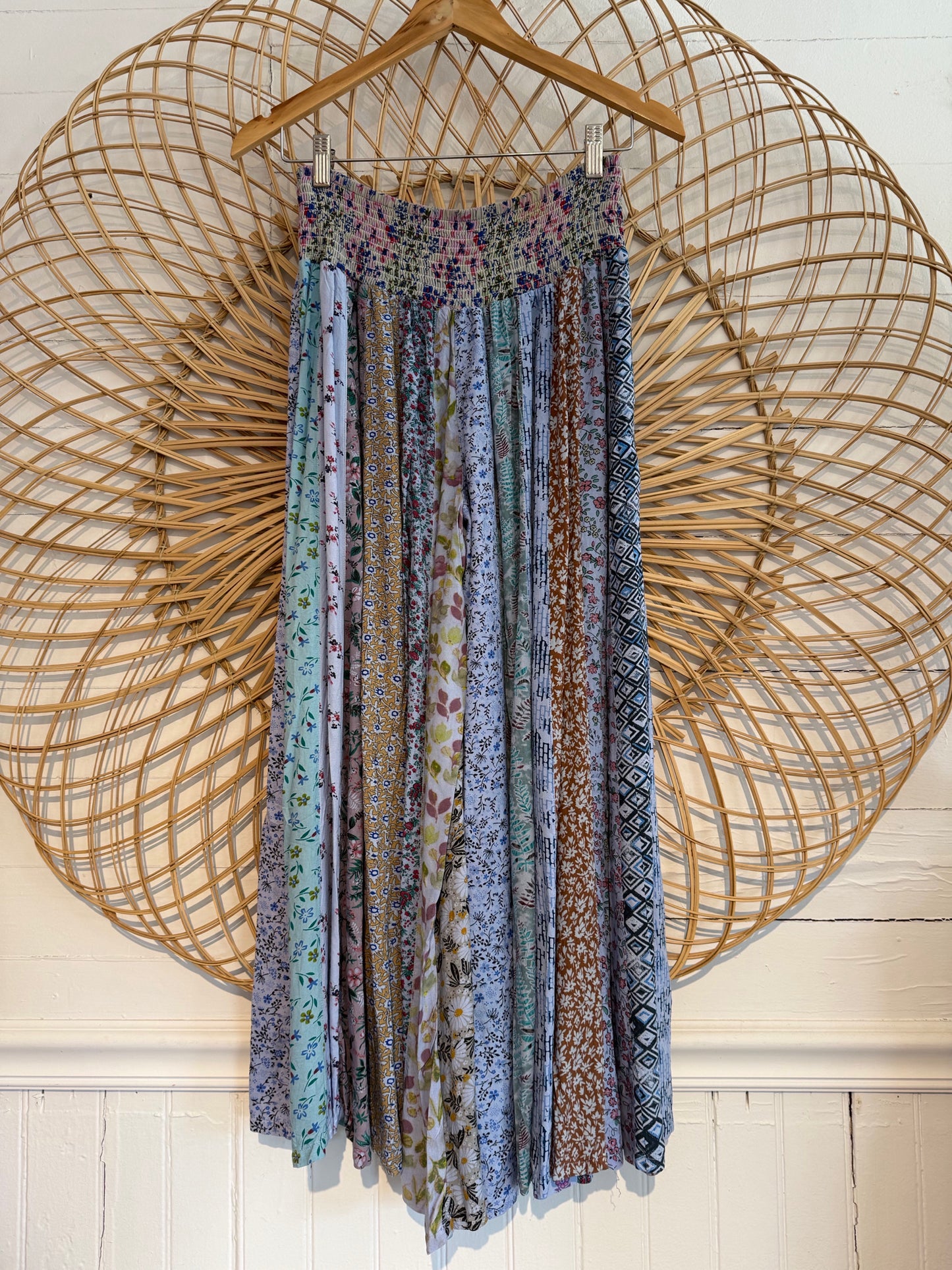 Boho Vintage Style Patchwork Wide Leg Pants