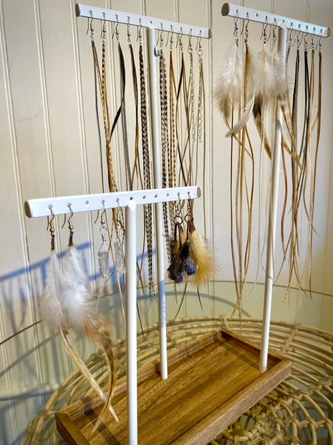 Feather and Crystal Earrings