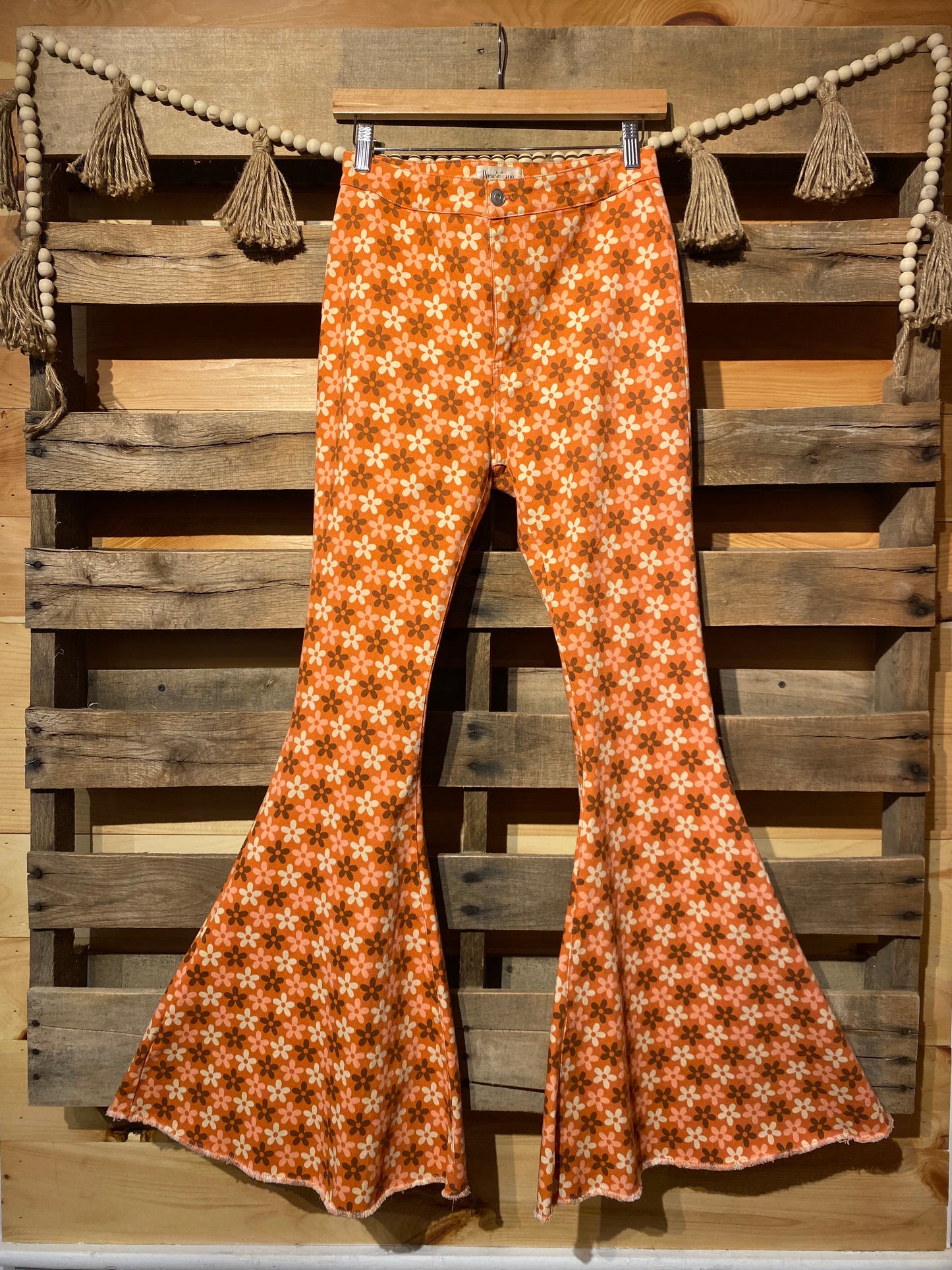 Orange Floral Bell Bottoms