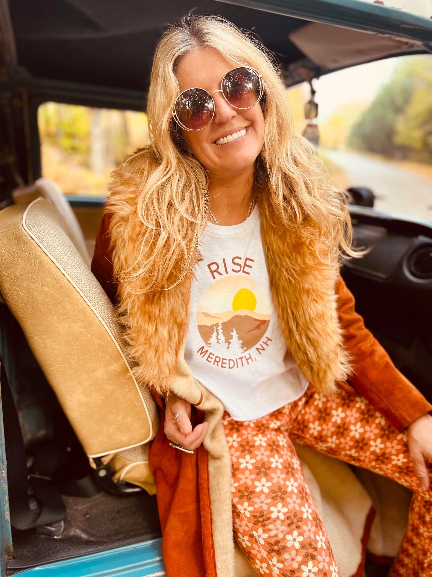 Orange Floral Bell Bottoms