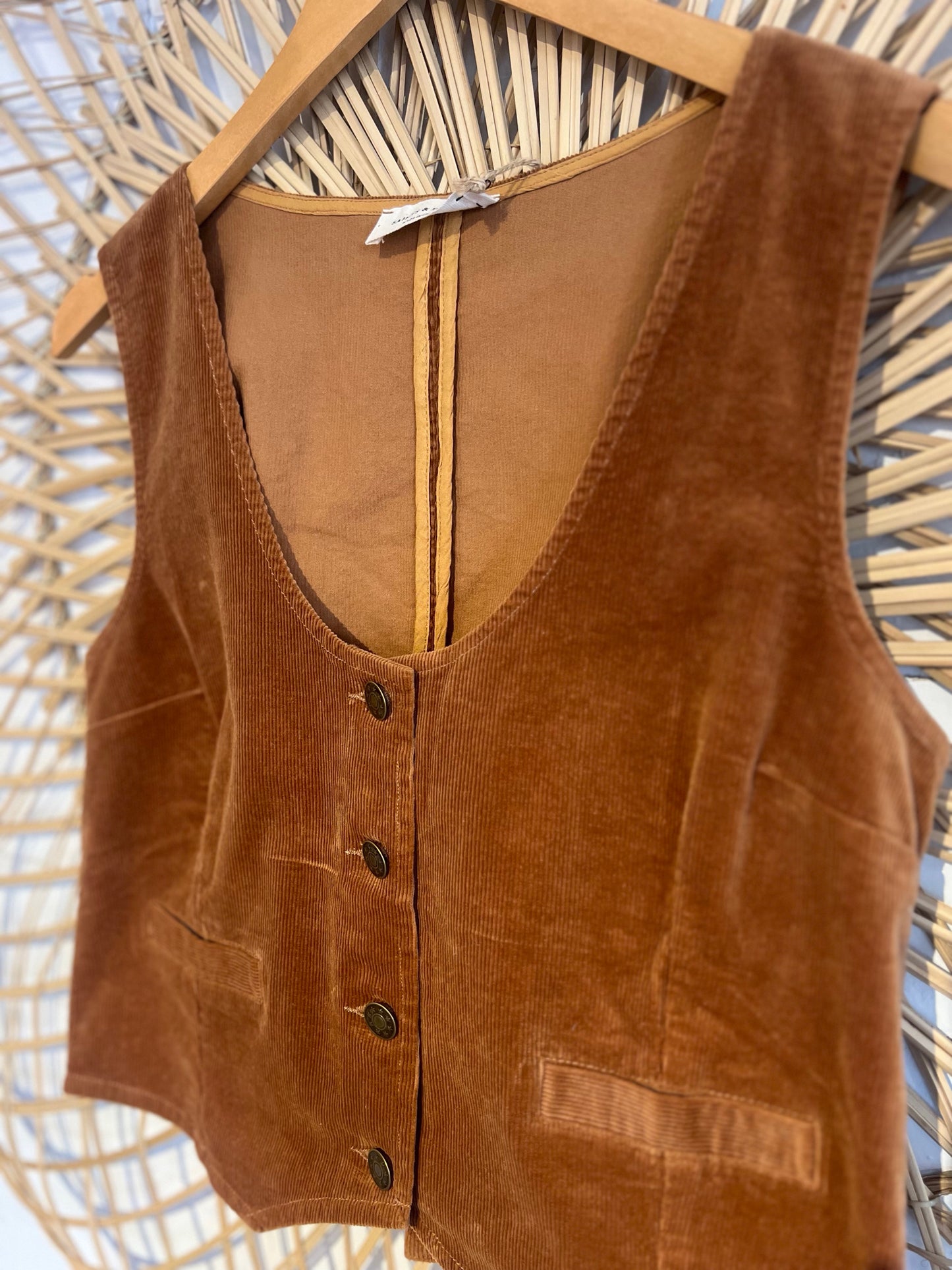 M Camel Retro Hippy Corduroy Vest