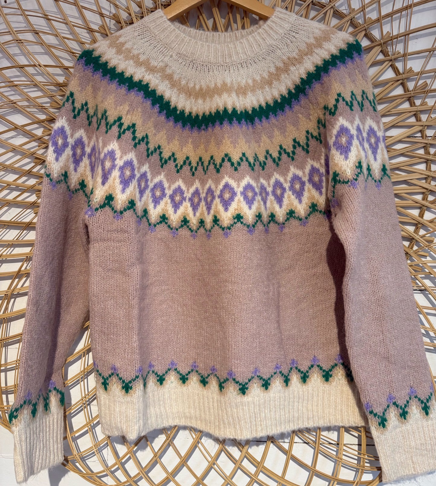 Hipster Cozy Knit Fair Isle Sweater