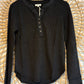 Boho Cozy Waffle Knit Button Front Long Sleeve