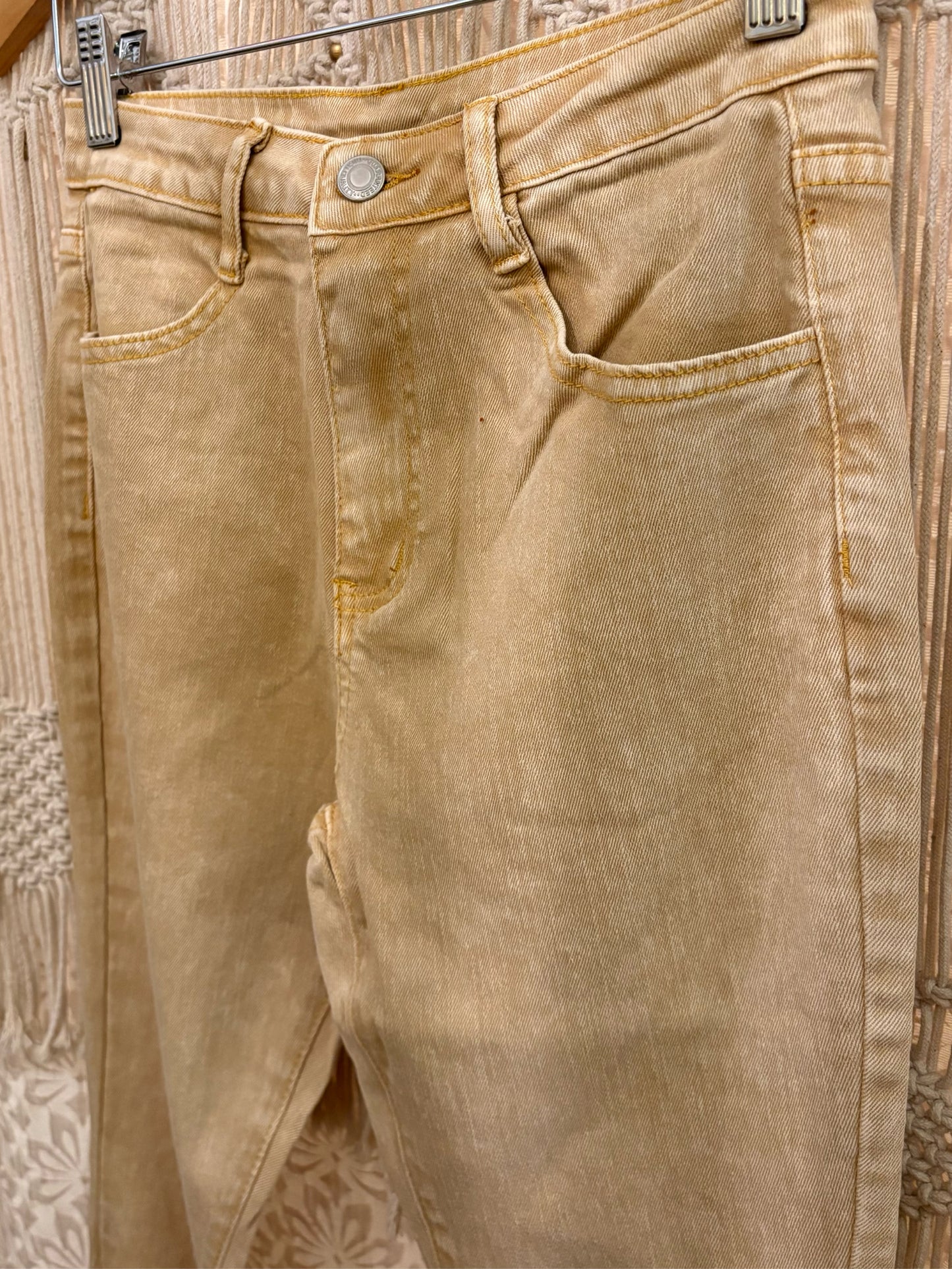 Boho Western Acid Wash Denim Bell Bottoms