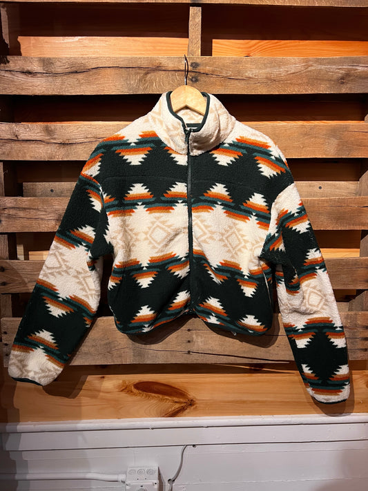 Boho Hippy Aztec Sherpa Zip Up