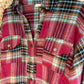 Boho Hippy Cozy Plaid Button Up Shacket