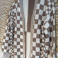 Beige Checkerboard Cardigan