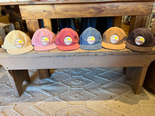 Hipster Corduroy Flat Brim Patch Hat