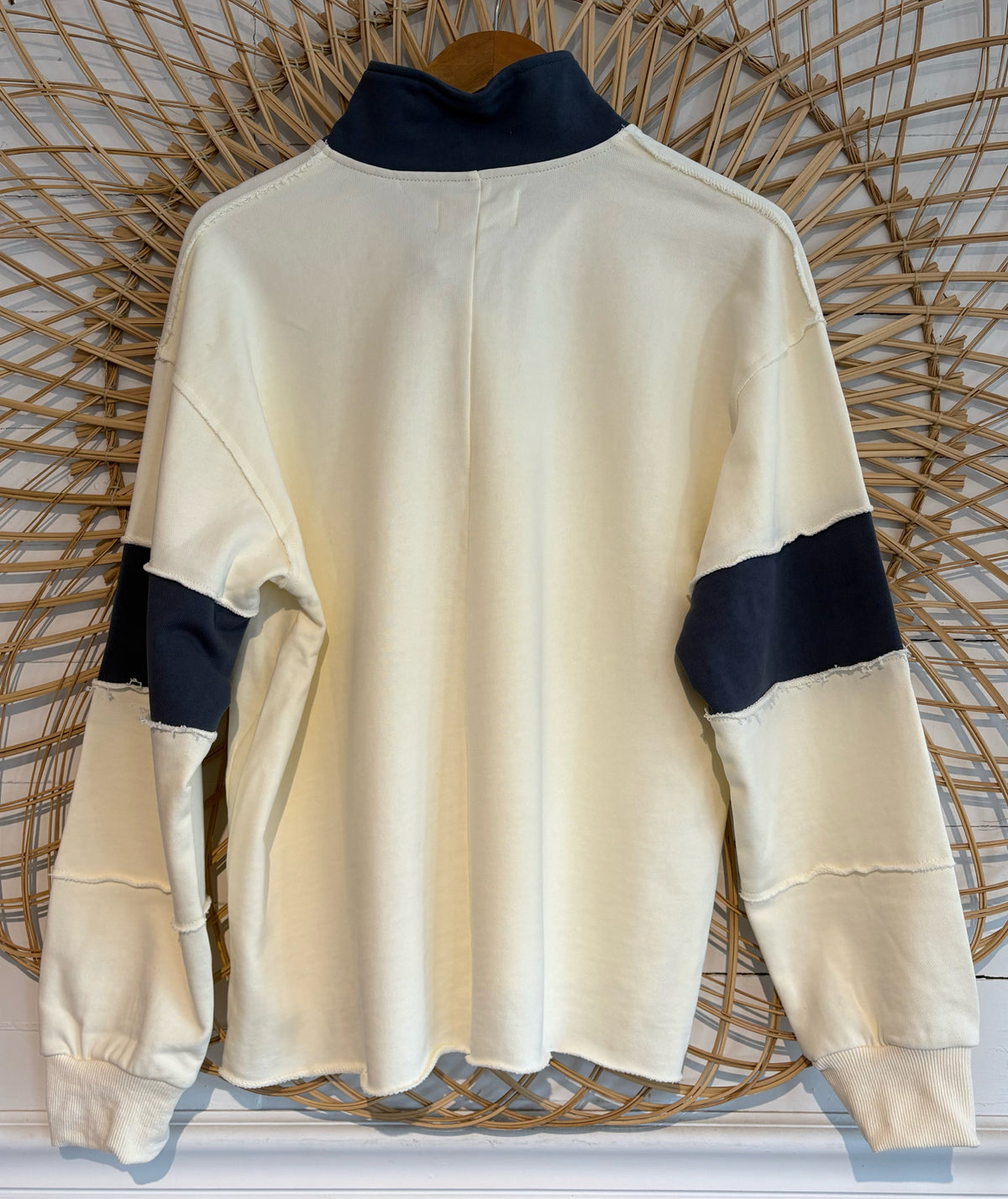 Boho Hipster Cozy Colorblock Snap Pullover