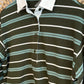 Hipster Striped Collared Long Sleeve Rugby Shirt