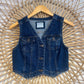 S Dark Wash Denim Vest