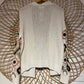 L White Boho Crochet Sleeve Cardigan