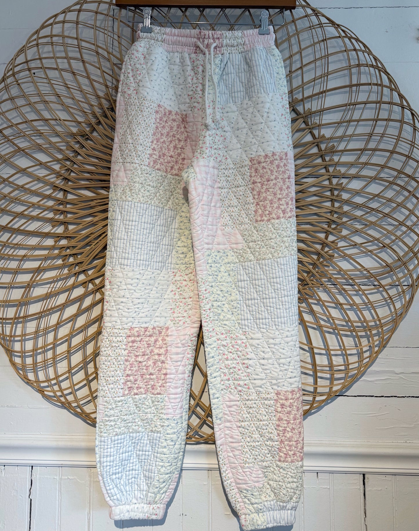 Hipster Quilted Floral Patchwork Cozy Sweatpants