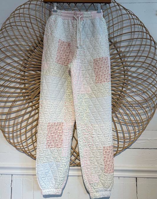 Hipster Quilted Floral Patchwork Cozy Sweatpants