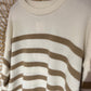 M/L Beige Striped Soft Knit Sweater