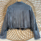 Boho Western Fringe Faux Suede Moto Jacket