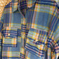 Boho Hippy Cozy Plaid Button Up Shacket