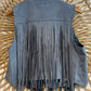 Boho Western Collared Fringe Suede Vest