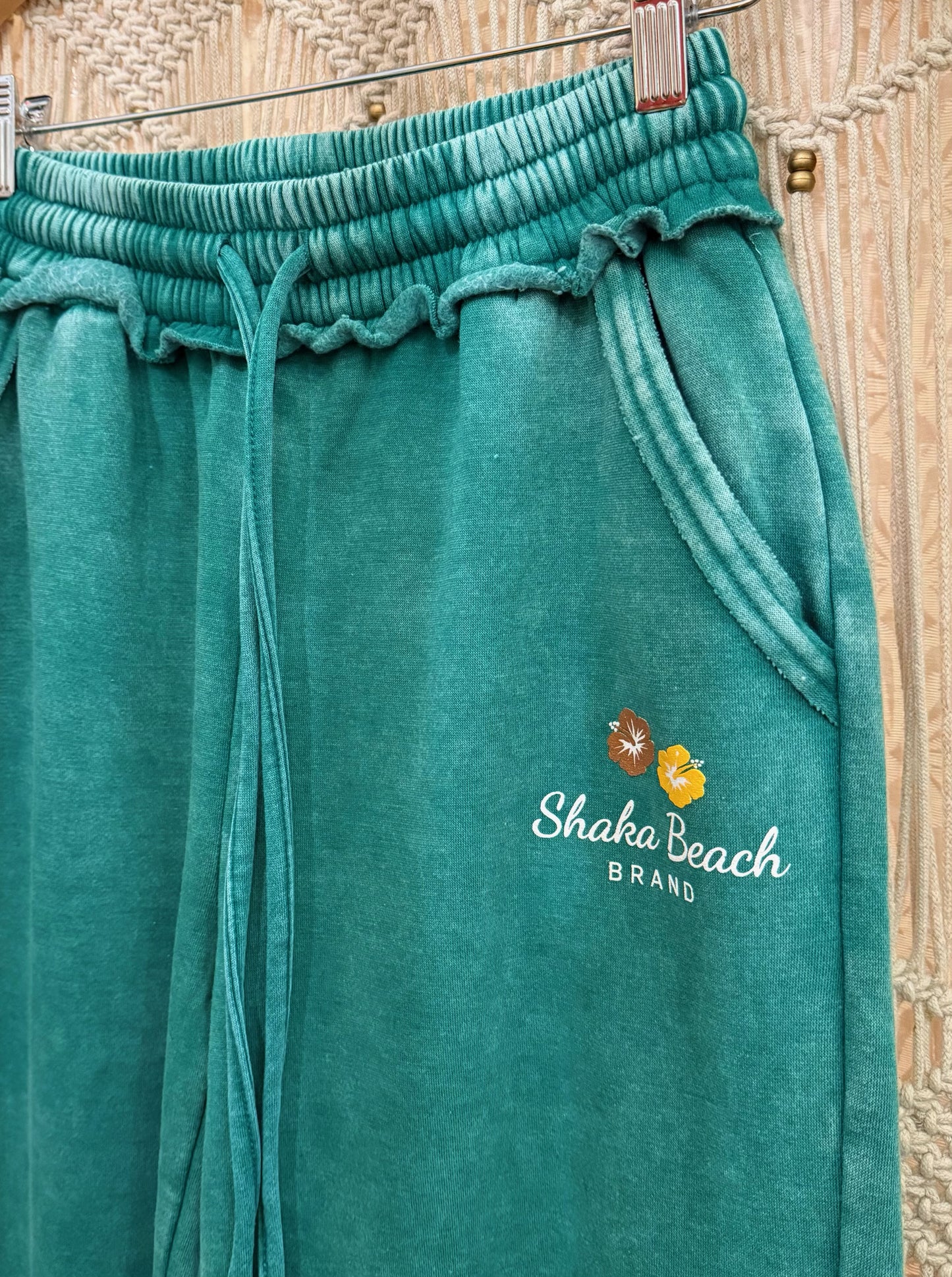 Shaka Beach Brand Logo Wide Leg Sweatpants