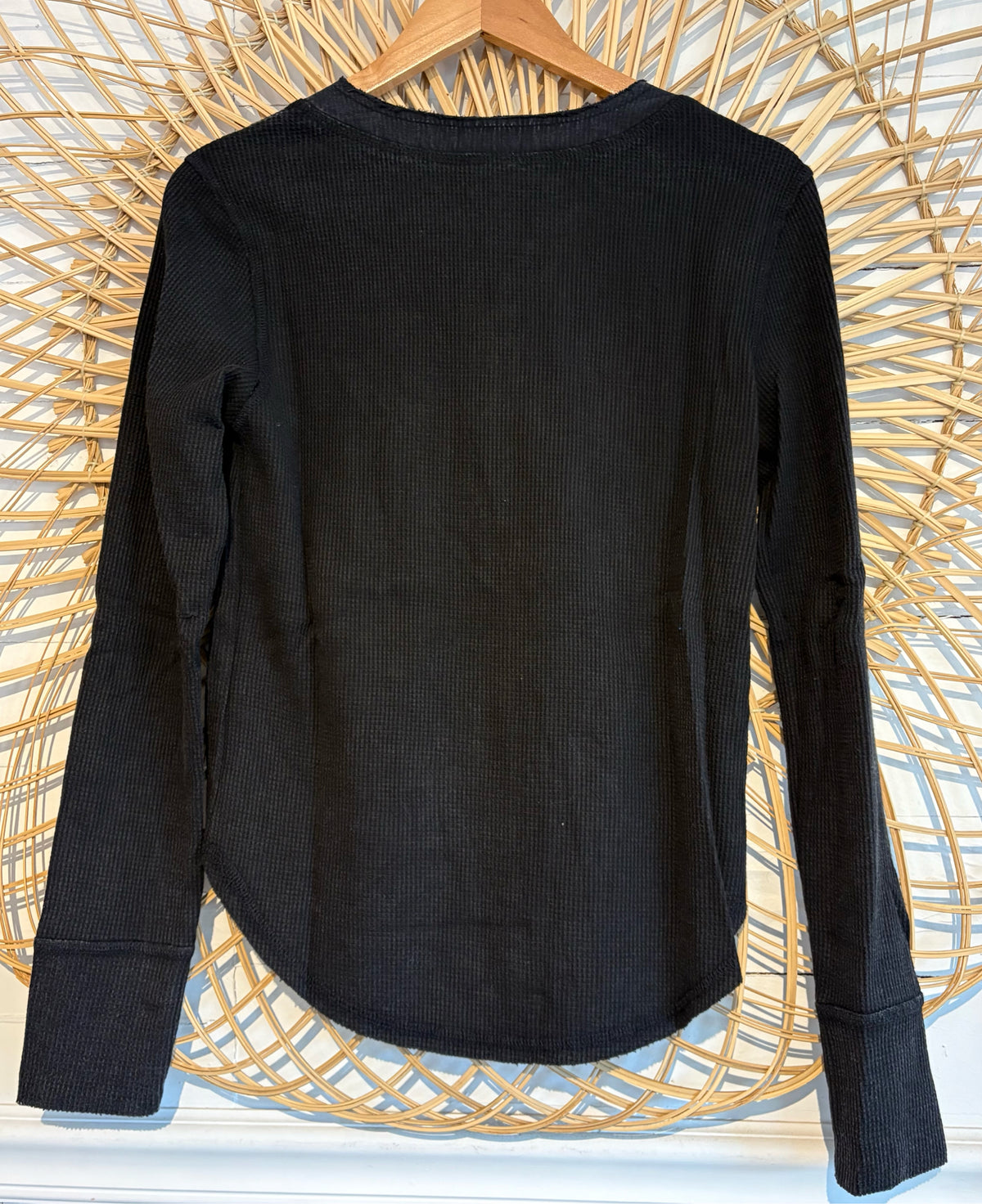 Boho Cozy Waffle Knit Button Front Long Sleeve