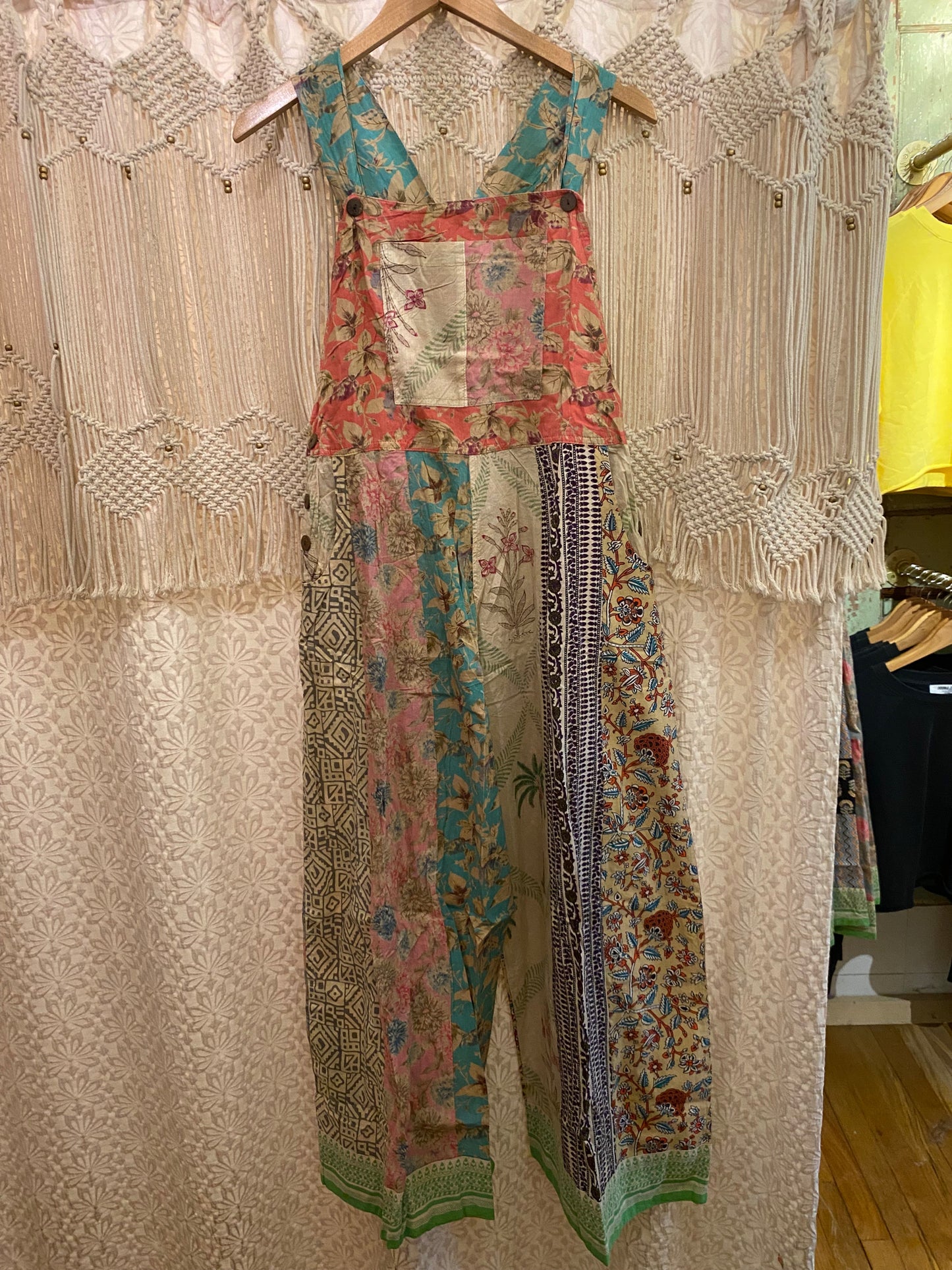 Boho Unique Patchwork Wide Leg Overalls