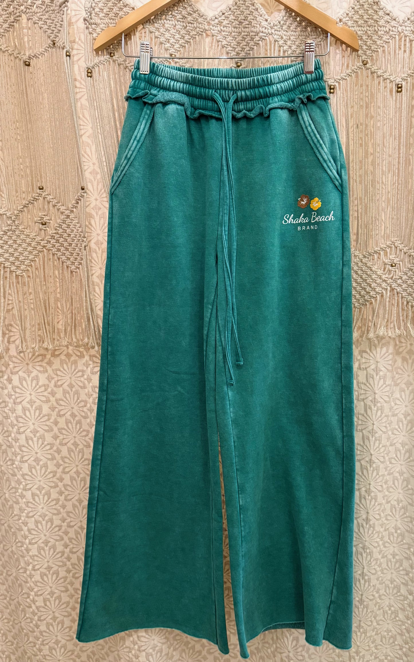 Shaka Beach Brand Logo Wide Leg Sweatpants