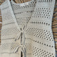 Boho Crochet Tie Front Sweater Vest