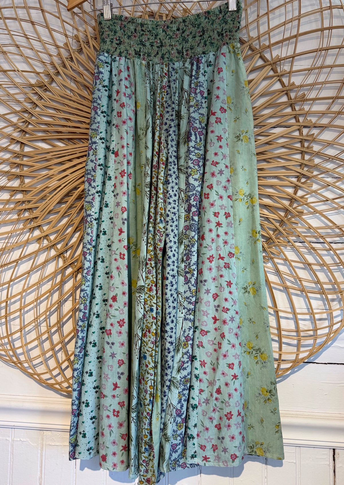 Boho Vintage Style Patchwork Wide Leg Pants