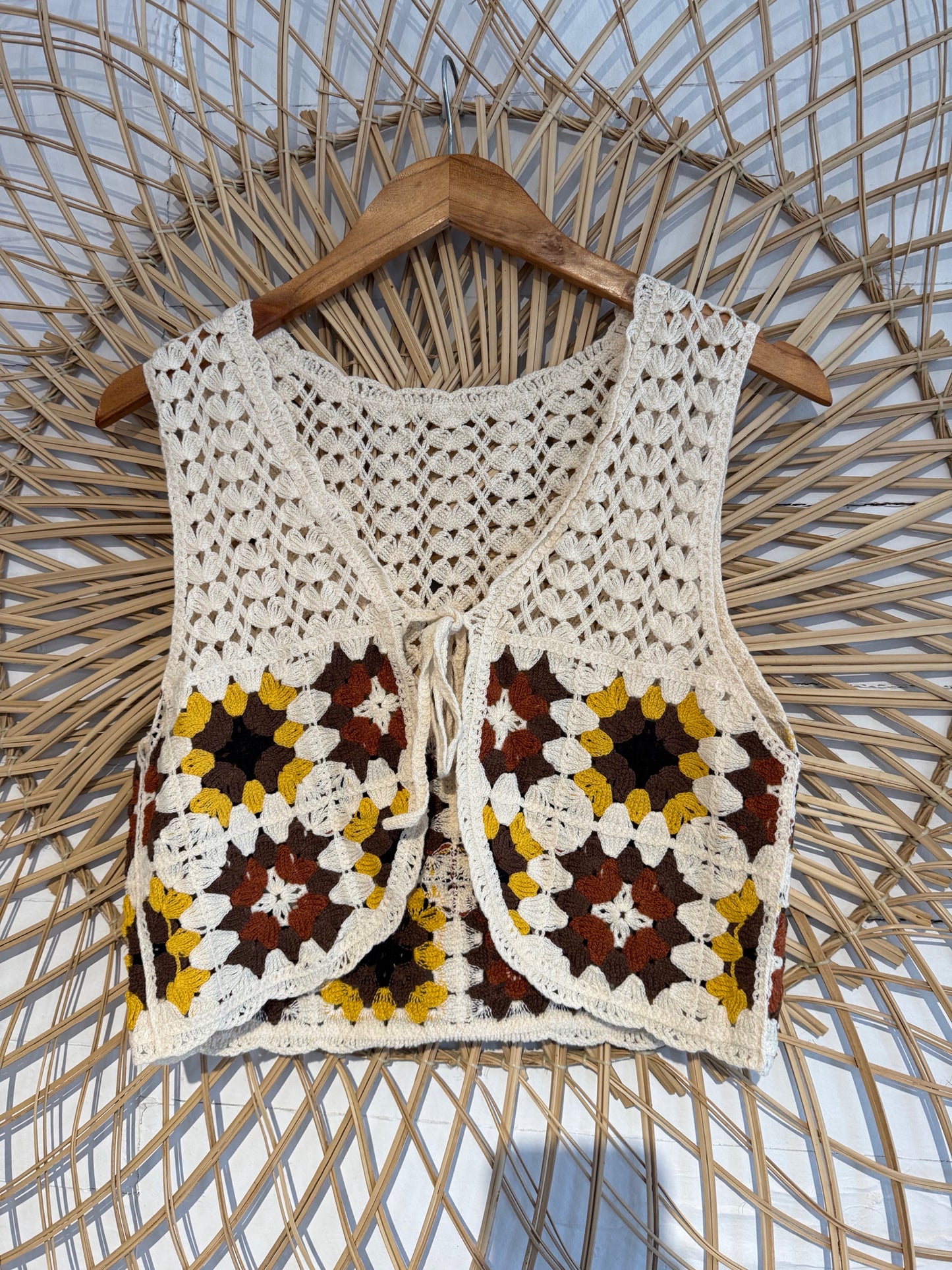 Boho Crochet Granny Square Vest