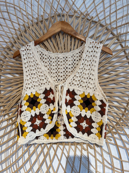 Boho Crochet Granny Square Vest