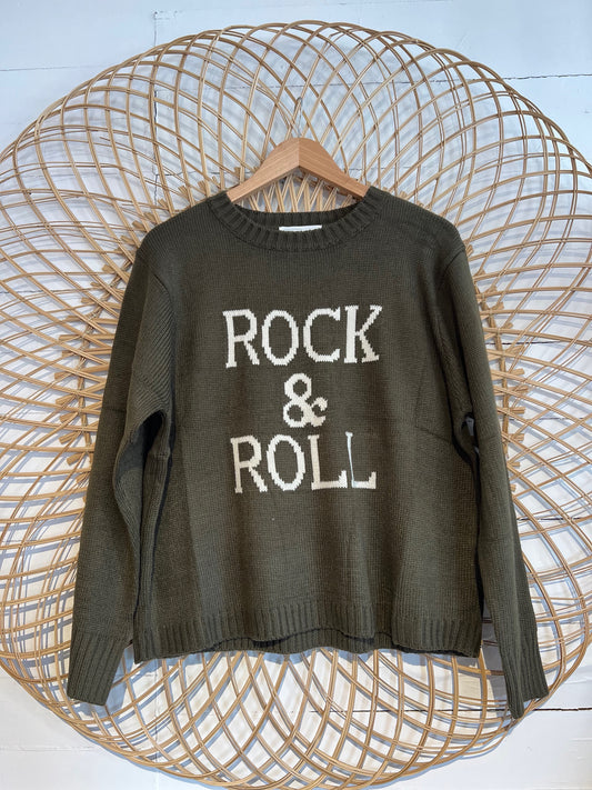 S Green Hipster Knit Rock & Roll Sweater