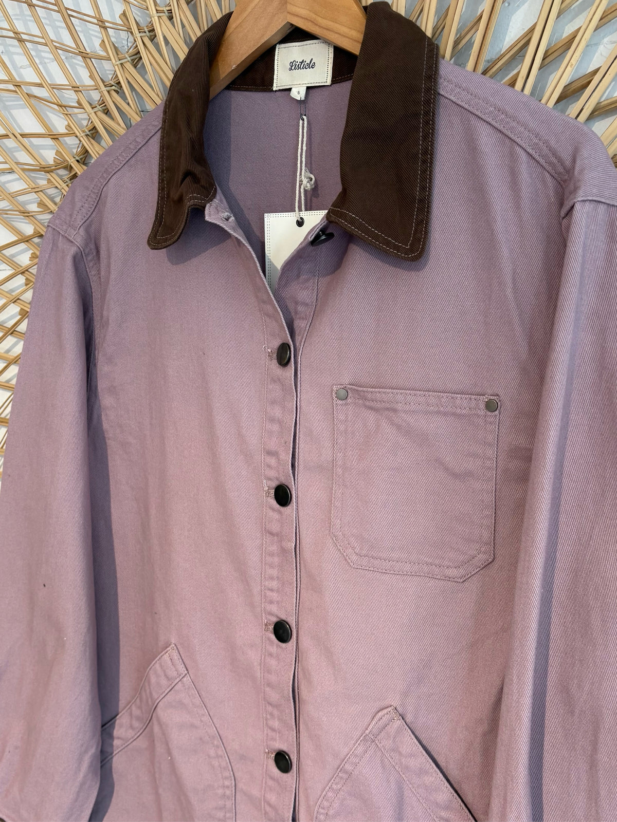 Boho Hipster Collared Button up Barn Jacket Shacket