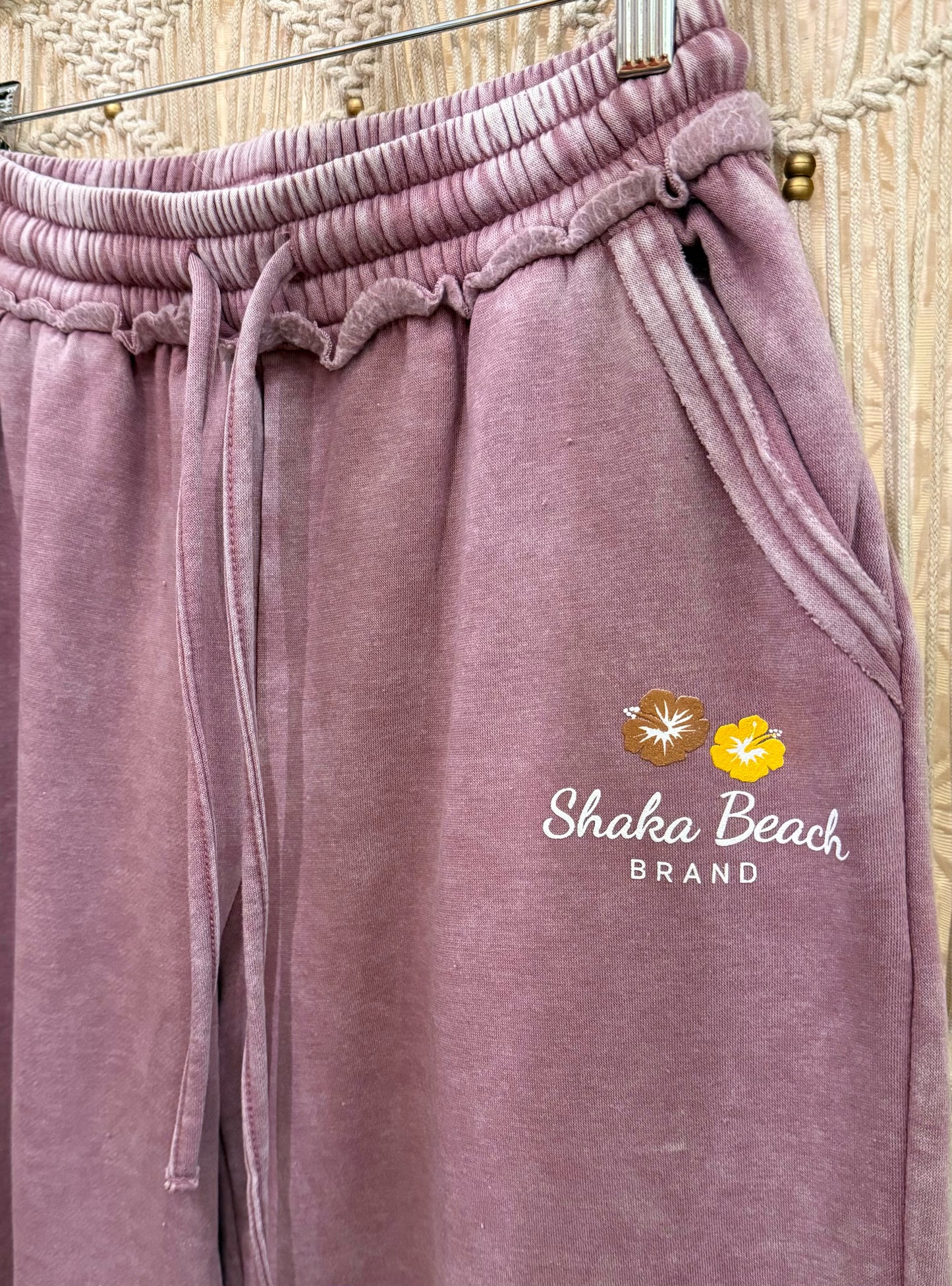 Shaka Beach Brand Logo Wide Leg Sweatpants