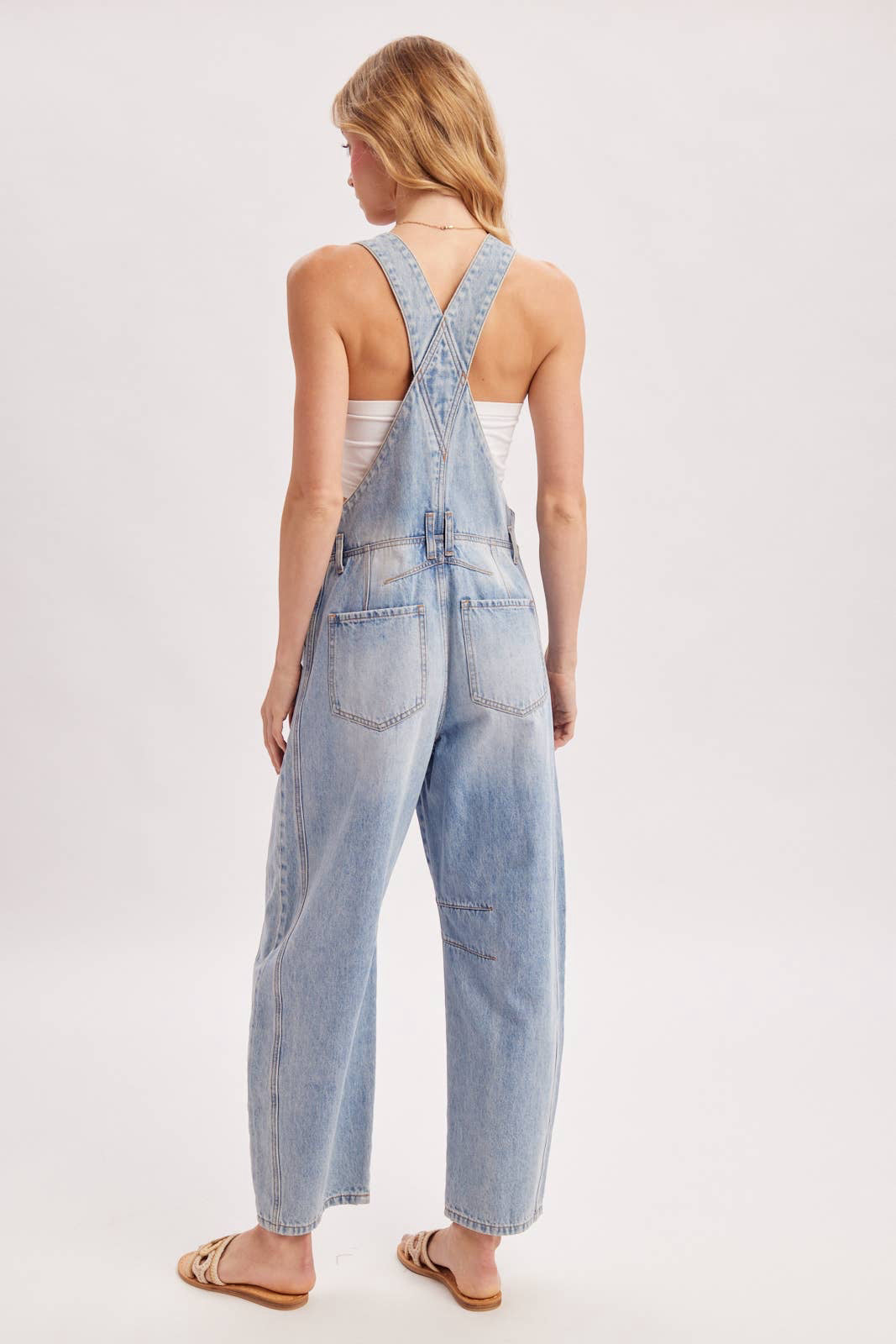 Boho Hippy Denim Barrel Overalls