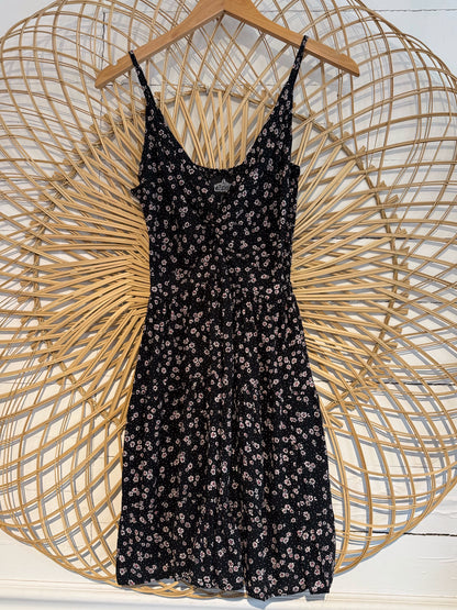 Boho Floral Twist Front Tiered Dress