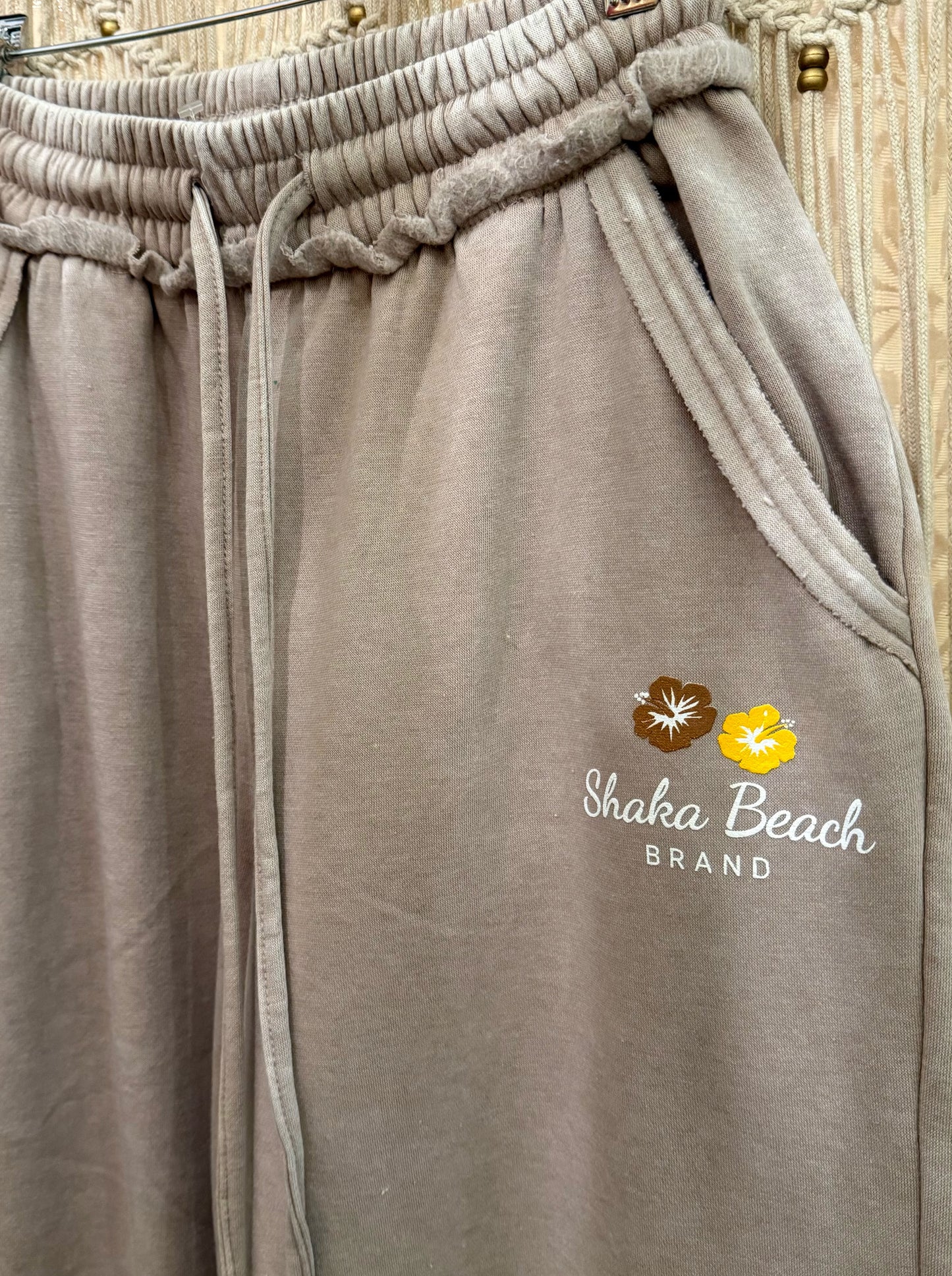 Shaka Beach Brand Logo Wide Leg Sweatpants