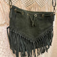 Boho Suede Fringe Festival Bag