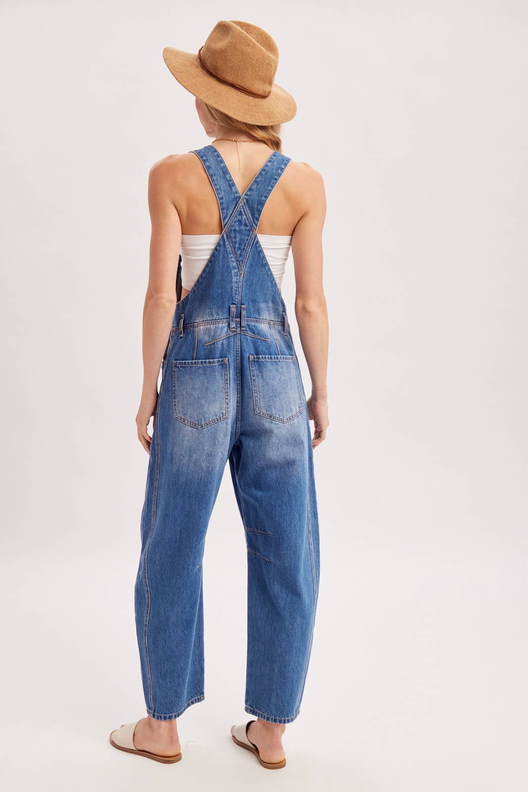 Boho Hippy Denim Barrel Overalls