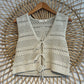 Boho Crochet Tie Front Sweater Vest
