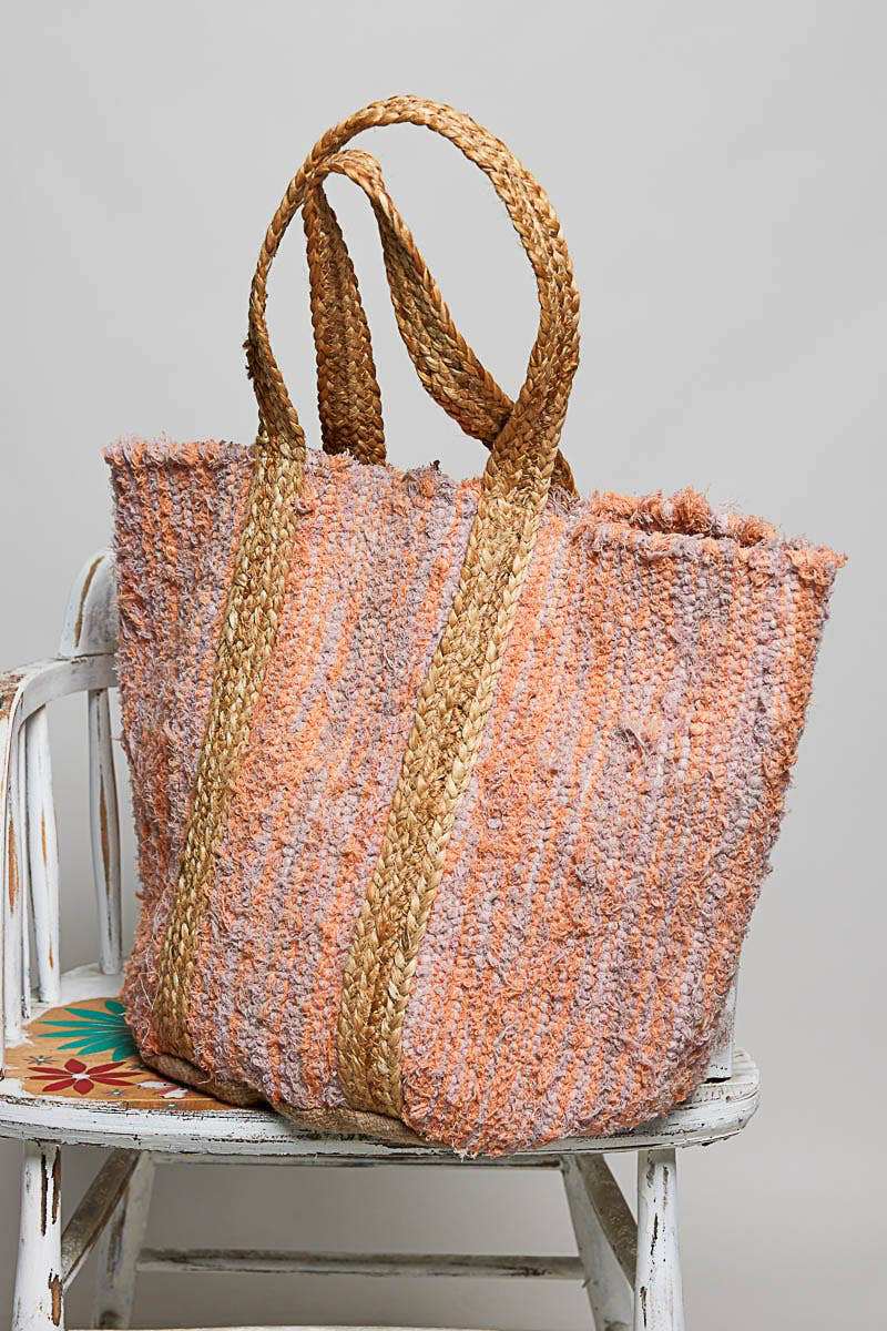 Boho Woven Large Straw Tote Bag