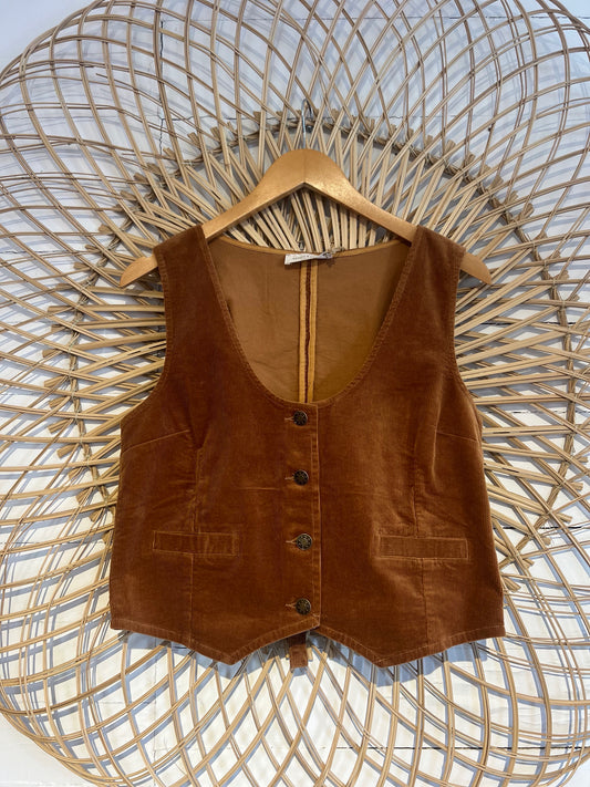 M Camel Retro Hippy Corduroy Vest