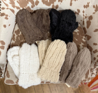 Cozy Soft Seamed Faux Fur Mittens