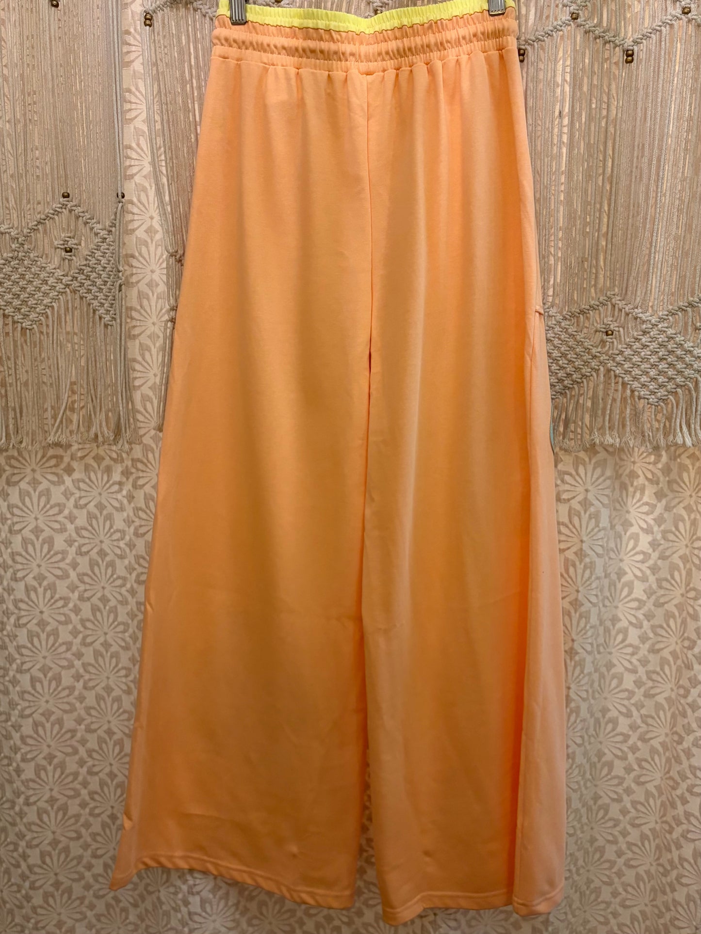 Boho Funky Retro Floral Wide Leg Sweatpants