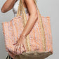 Boho Woven Large Straw Tote Bag