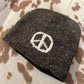 Knit Fleece Lined Peace Sign Beanie