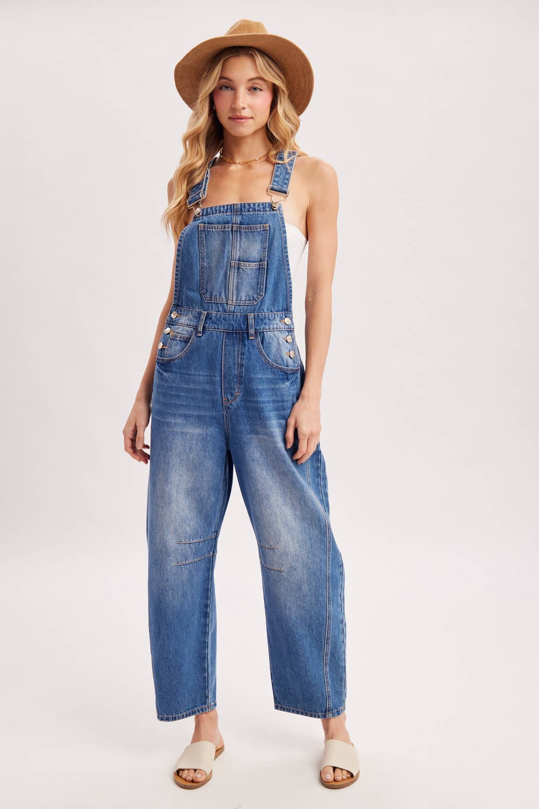 Boho Hippy Denim Barrel Overalls
