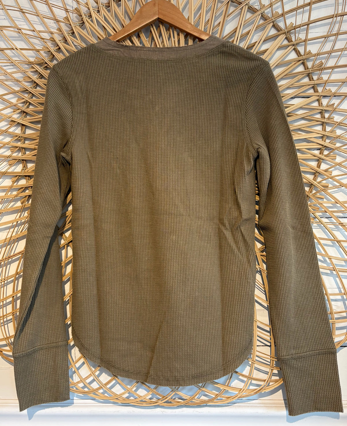 Boho Cozy Waffle Knit Button Front Long Sleeve